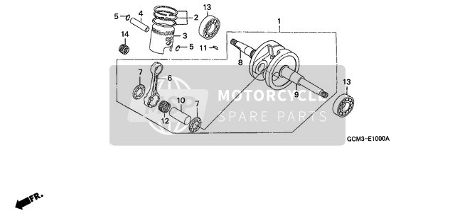 Honda SZX50X 1999 Cigüeñal/Pistón para un 1999 Honda SZX50X